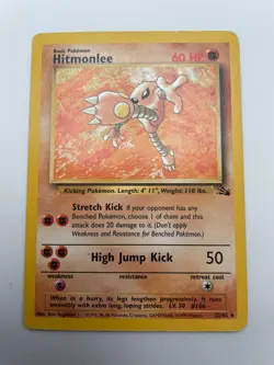 Hitmonlee 22/62 Rare Pokemon Card TCG Fossil Pokemon Trading Card Game WOTC LP - Image 1