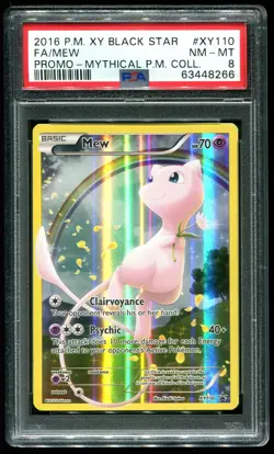 PSA 8 Mew Full Art Promo Mythical Collection 2016 Pokemon Card #XY110 - Image 1