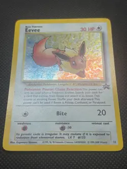 2000 POKEMON TCG CARD EEVEE #11 BLACK STAR PROMO POKEMON LEAGUE HOLO - Image 2