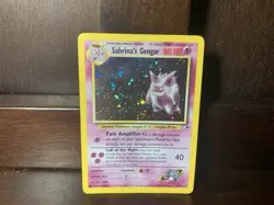 Sabrina’s Gengar HOLO Gym Heroes Set SWIRL 14/132 Original Vintage Pokemon Card - Image 1