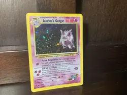 Sabrina’s Gengar HOLO Gym Heroes Set SWIRL 14/132 Original Vintage Pokemon Card - Image 2