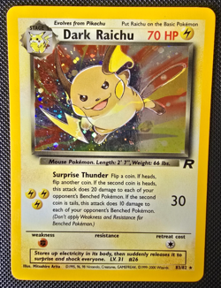 Pokemon WOTC Card - Dark Raichu - Team Rocket Set - Holo Rare - 83/82 - LP - Image 1