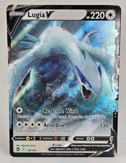 Pokemon Lugia V 138/195 Holo, Sword & Shield - Silver Tempest Pokemon Card, NM - Image 1