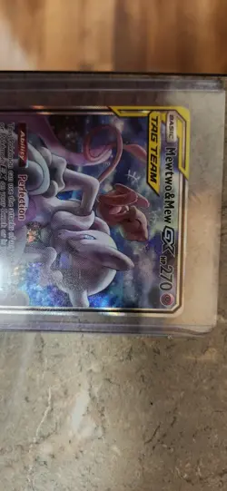 Pokemon TCG Mewtwo & Mew GX SM191 Holo Card Collectible Near Mint w/ Tin - Image 5