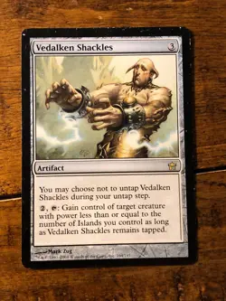 MtG Magic: the Gathering Fifth Dawn Rare Vedalken Shackles MP - Image 1