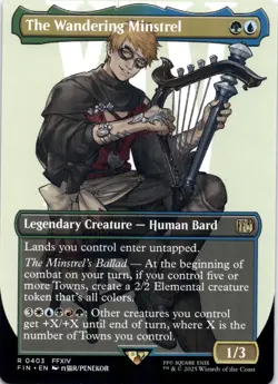 The Wandering Minstrel BORDERLESS Final Fantasy Magic MTG NM - Image 1