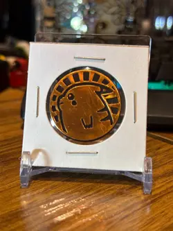Pokemon TCG flip coin Pikachu bronze non-holo Japan gift box Mew/Lucario - Image 1
