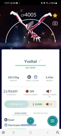 Pokemon Go Shiny Legendary Yveltal ( High cp ) - Image 1