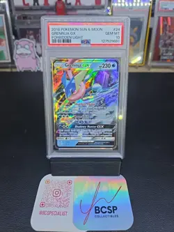 2018 POKEMON SUN & MOON FORBIDDEN LIGHT #24 GRENINJA GX PSA 10 POP 128 💎💎 - Image 3