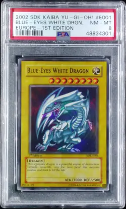 Yu Gi Oh! Blue Eyes White Dragon SDK-E001 1st Edition PSA8 Europe Low Pop! - Image 1