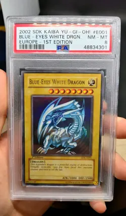 Yu Gi Oh! Blue Eyes White Dragon SDK-E001 1st Edition PSA8 Europe Low Pop! - Image 2