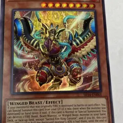 yugioh Sacred Fire King Garunix SR14-EN001 Fire Kings Structure Deck 1st Edition - Image 2