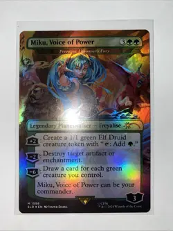 MTG Miku, Voice of Power RAINBOW FOIL Secret Lair x Hatsune Miku 1598 NM - Image 1