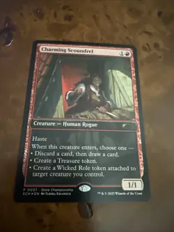 MTG: Charming Scoundrel - FOIL Store Championship Top 8 2025 Promo - Image 1