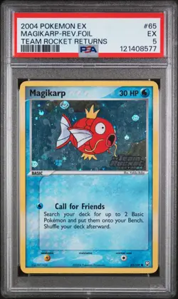 2004 Pokemon EX Team Rocket Returns Magikarp Reverse Foil 65/109 PSA 5 EX - Image 1