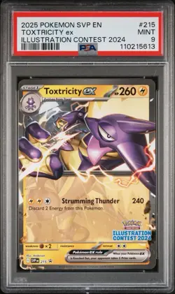2025 Black Star Promo Illustration Contest 2024 # 215 Toxtricity EX PSA 9 Card - Image 1