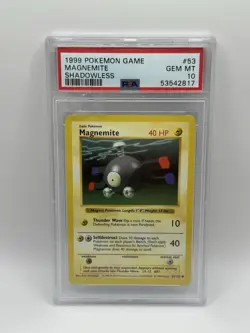 PSA 10 - Pokemon 1999 Base Set Magnemite Shadowless 53 Gem MINT - Image 1