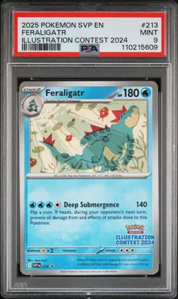 2025 Black Star Promo Illustration Contest 2024 # 213 Feraligatr PSA 9 Card MINT - Image 1