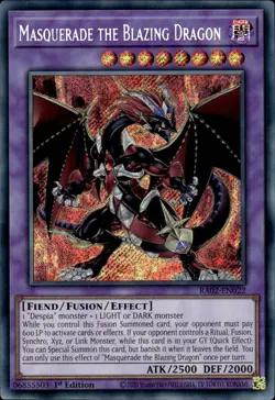 Masquerade The Blazing Dragon - Secret Rare 1st Edition RA02-EN022 - NM - YuGiOh - Image 1