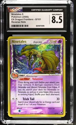 CGC 8.5 Ninetales EX Dragon Frontiers 8/101 Reverse Holo STAMPED Pokemon Card - Image 1