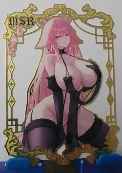 Yae Miku Genshin Impact Gold Metal Card Goddess Story Waifu Serial # 67/200 - Image 1