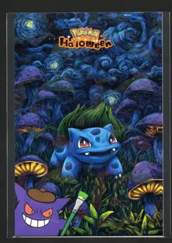 POKEMON HALLOWEEN CARD * BULBASAUR* HOLO- Van Gogh inspired- - Image 1