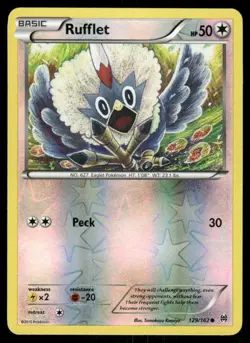 Pokemon Cards Rufflet 129/162 Reverse Holo BREAKthrough XY NM - Image 1
