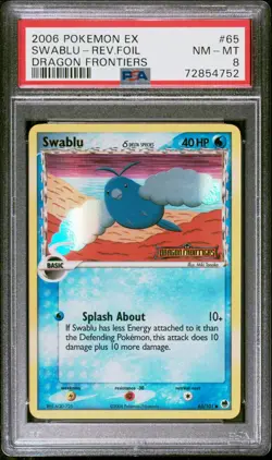 Pokemon Card Swablu 65/101 Reverse Holo EX Dragon Frontiers PSA 8 NM-MT - Image 1