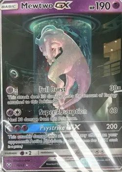 Pokemon Mewtwo GX Full Art Ultra Rare Holo TCG Card Shining Legends - Image 1