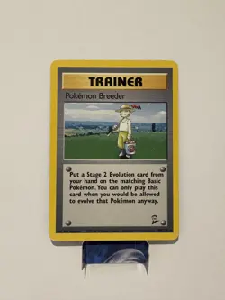 Pokemon Breeder 105/130 Base Set 2 Rare Pokemon TRAINER Card 2000 WOTC LP - Image 1