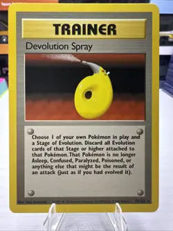 Devolution Spray 72/102 Base Set Rare Trainer Pokemon Card Vintage LP-NM - Image 1
