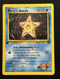 Misty's Staryu 1st Edition Gym Challenge 092/132 LP-NM Pokemon Card - Image 1
