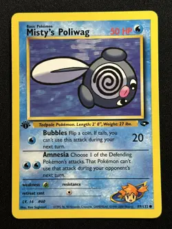 Misty's Poliwag 1st Edition Gym Challenge 089/132 LP-NM Pokemon Card - Image 1