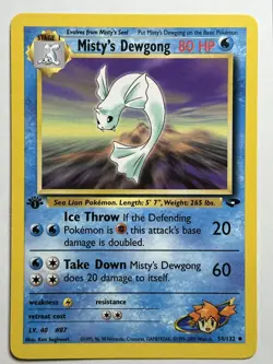 Misty's Dewgong 1st Edition Gym Challenge 054/132 LP-NM Pokemon Card - Image 1