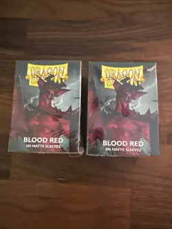 Dragon Shield - Blood Red Matte Sleeves 100ct Box x2 - Image 1