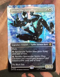 MTG: Spider-Man: Textured Foil Borderless Spectacular Spider-Man (0235): NM Con - Image 1