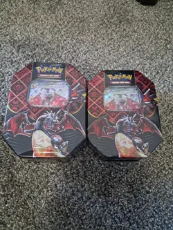 Lot Of 2 Pokemon S&V Paldean Fates Tins - Shiny Charizard ex - New Sealed - Image 1