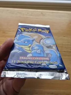 21.36g HEAVY SHADOWLESS 1999 Pokemon Blastoise Art Base Set Booster Pack Sealed - Image 4