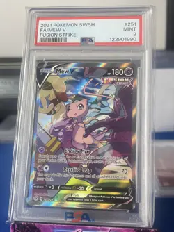 2021 POKEMON SWORD & SHIELD FUSION STRIKE #251 FULL ART/MEW V PSA 9 - Image 1
