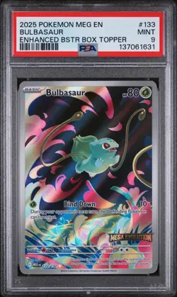 BULBASAUR #133 STAMPED MEGA ENHANCED BOX TOPPER 2025 POKEMON MEG EN PSA 9 MINT - Image 1