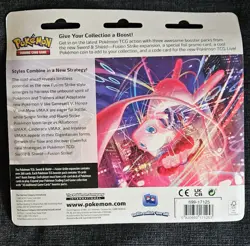 Pokemon TCG Sword & Shield Fusion Strike 3-Pack Blister Espeon Promo Sealed - Image 2