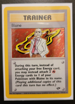 Pokemon TCG Holo Blaine Trainer 17/132 Gym Challenge Moderately Played MP - Image 1
