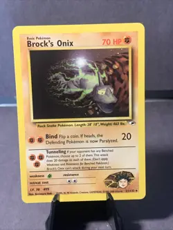 Pokemon TCG Brock’s Onyx Non Holo Rare Gym Heroes #21/132 NM 2000 WOTC VTG - Image 1