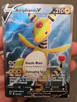 Pokemon TCG Ampharos V Full Art Holo Vivid Voltage English 2020 NM 171/185 - Image 1