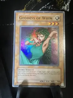 YUGIOH GODDESS OF WHIM MP1-003 SUPER UNLIMITED ED LP MCD PROMO - Image 1