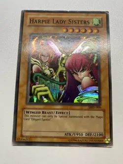 Yu-Gi-Oh! Harpie Lady Sisters Super Rare Unlimited MRD-009 HP DAMAGED - Image 1