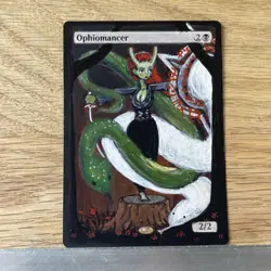 Ophiomancer, ALTERED Hand-Painted MTG Card. 1 of 1 commander, Magic - Image 1