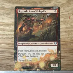 Rograkh, Son of Rohgahh Altered Hand-Painted MTG Card border extension - Image 1