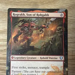 Rograkh, Son of Rohgahh Altered Hand-Painted MTG Card border extension - Image 2