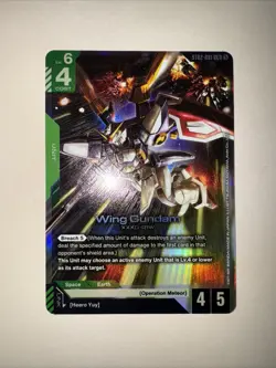 Gundam Card Game ST02-001 LR Wing Gundam English TCG CCG - Image 1